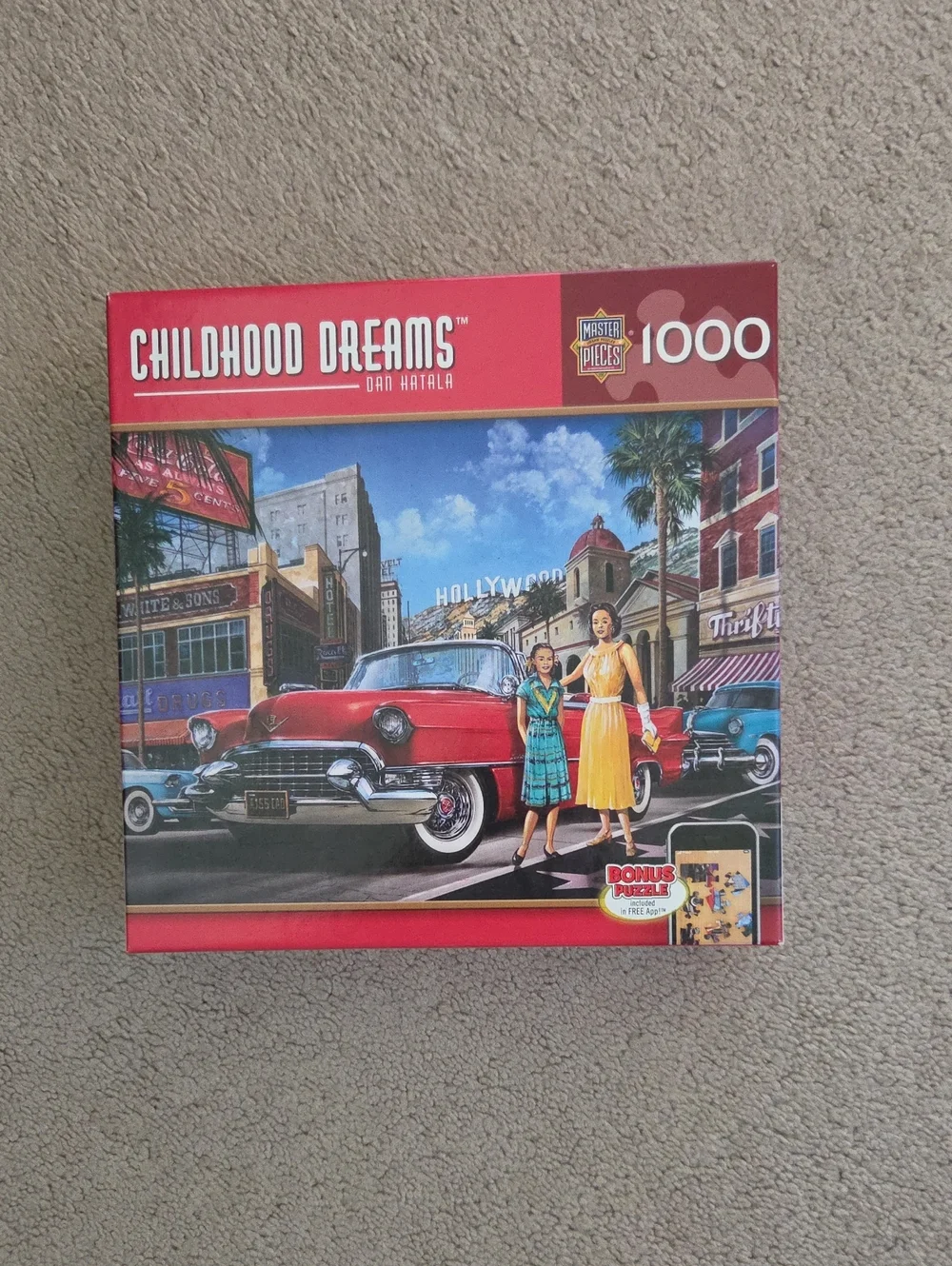 Childhood Dreams 1000-Piece Red Vintage Car Puzzle